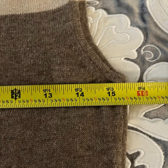 Erdenet 100% Cashmere Sweater Dress in Brown & Beige - Picture 8 of 14